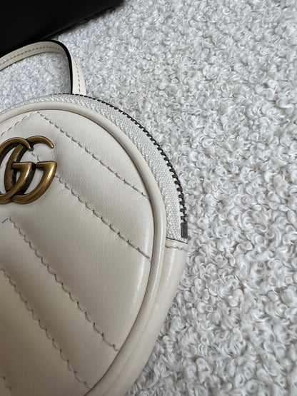 Gucci White GG Marmont Coin Pouch on Strap (RRP £395)