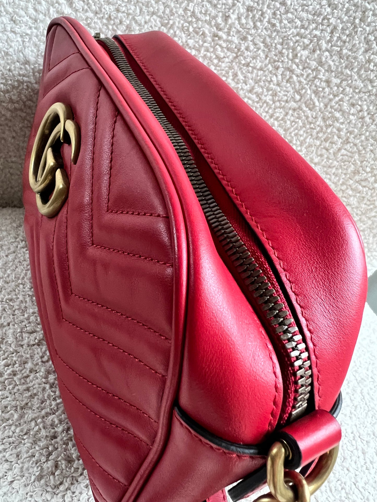 Gucci GG Red Marmont Small Shoulder Bag (RRP £1,440)