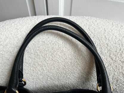 Prada Black Vitello Daino Side Pocket Tote