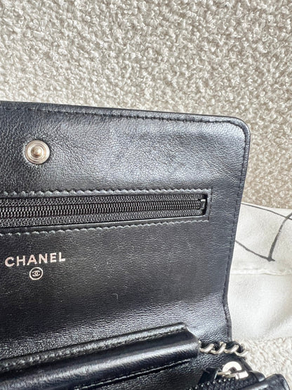 Chanel Wallet on Chain in Black Lambskin Silver Hardware (RRP £2,820)