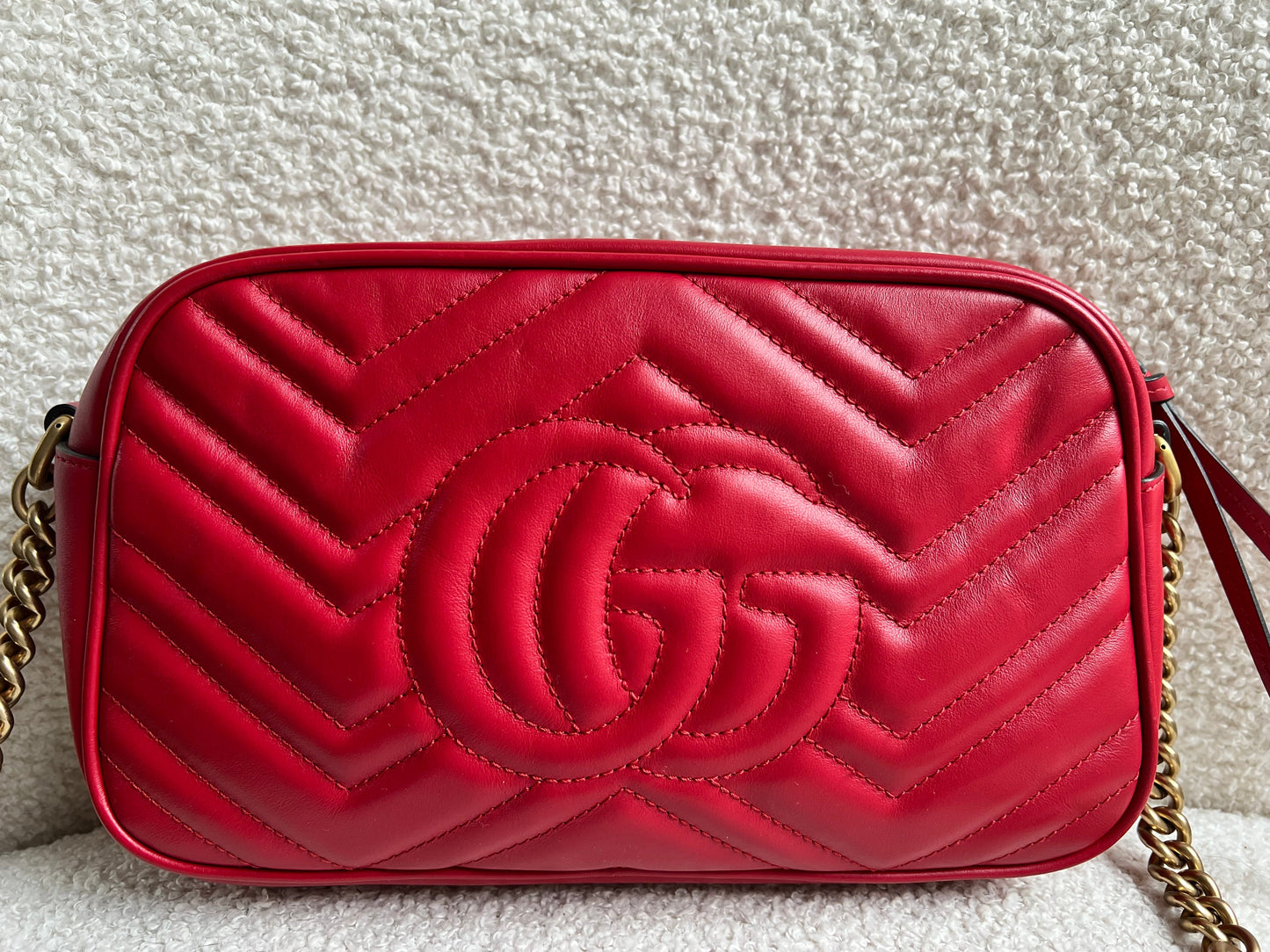 Gucci GG Red Marmont Small Shoulder Bag (RRP £1,440)
