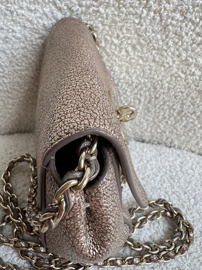 Mulberry Metallic Mushroom Mini Lily with gold Hardware