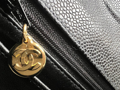 Chanel Square Mini Classic Flap in Black Caviar with gold hardware