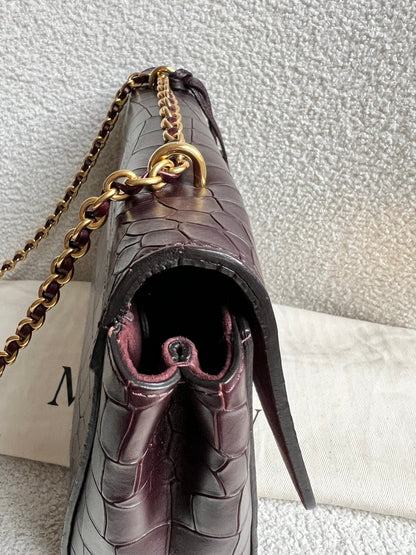 Mulberry Oxblood Deep Embossed Croc Medium Lily (RRP £1095)