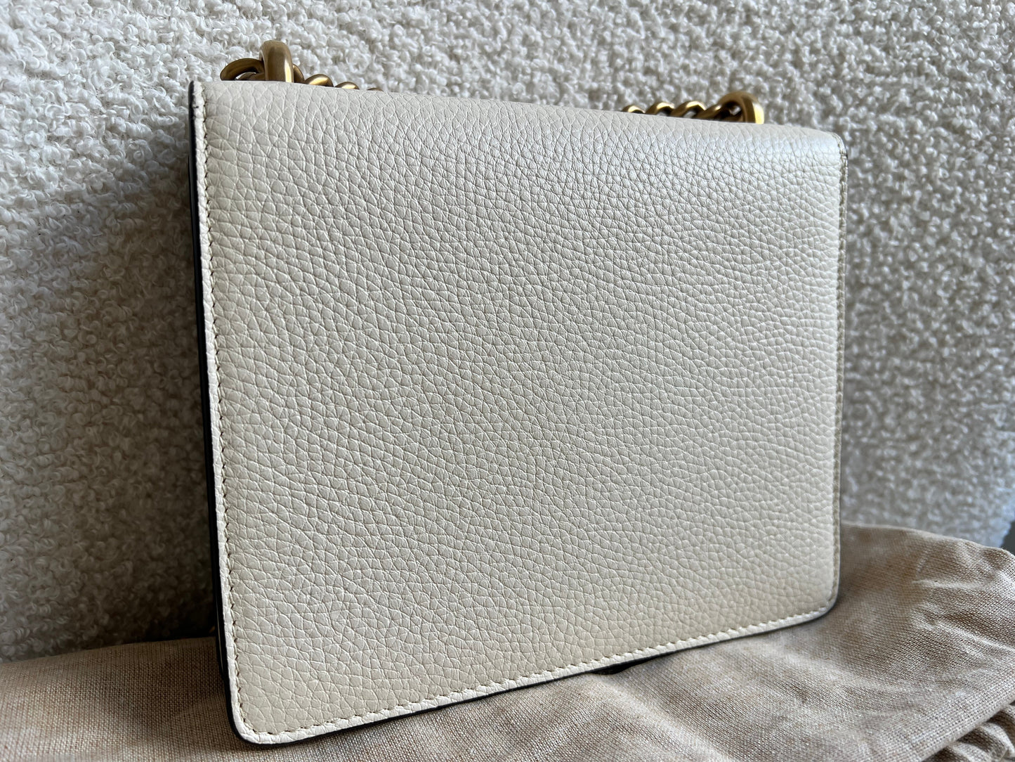 Gucci Cream GG Marmont Chain Mini Bag