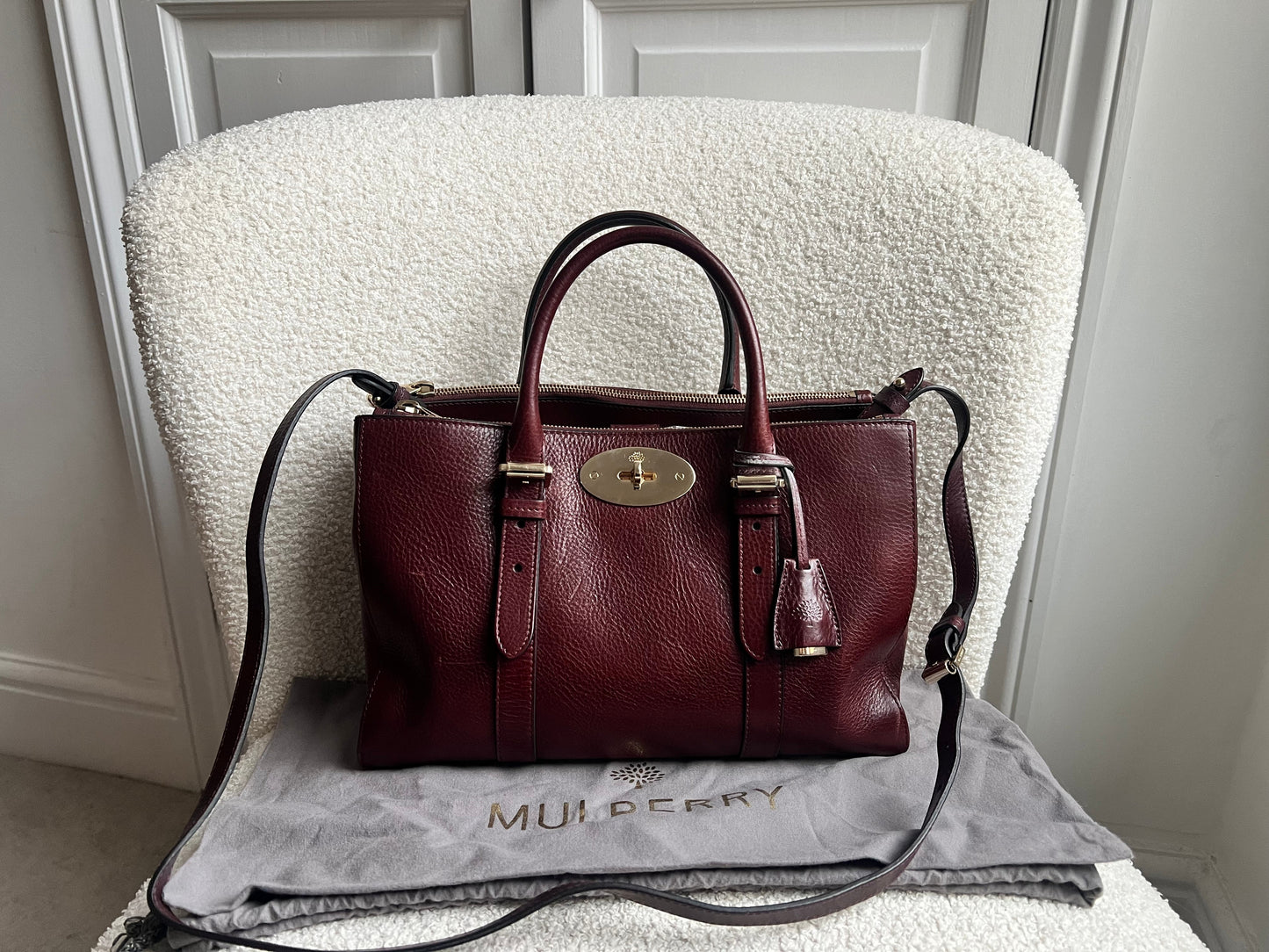 Mulberry Oxblood Small Double Zip Bayswater Tote (£1500)
