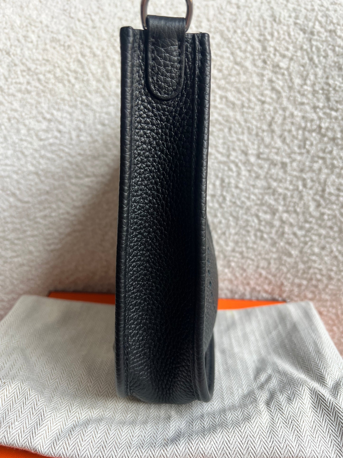 Hermes Evelyne TPM in Black Clemence Leather with Palladium Hardware