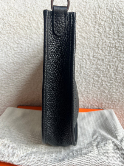 Hermes Evelyne TPM in Black Clemence Leather with Palladium Hardware