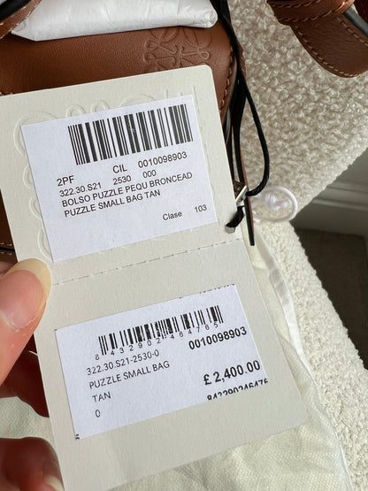 Loewe Tan Small Puzzle Bag (RRP £2550)