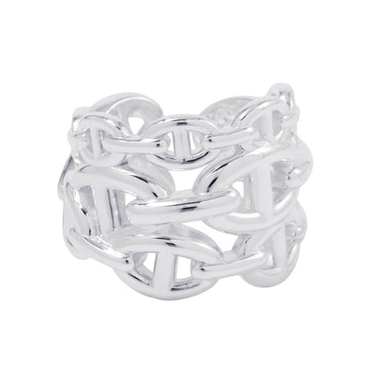 HERMES Chaine d'Ancre Anchene Ring Size GM/58 SV925