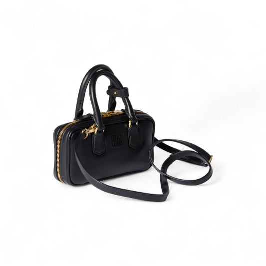 Arcadie black leather mini-bag