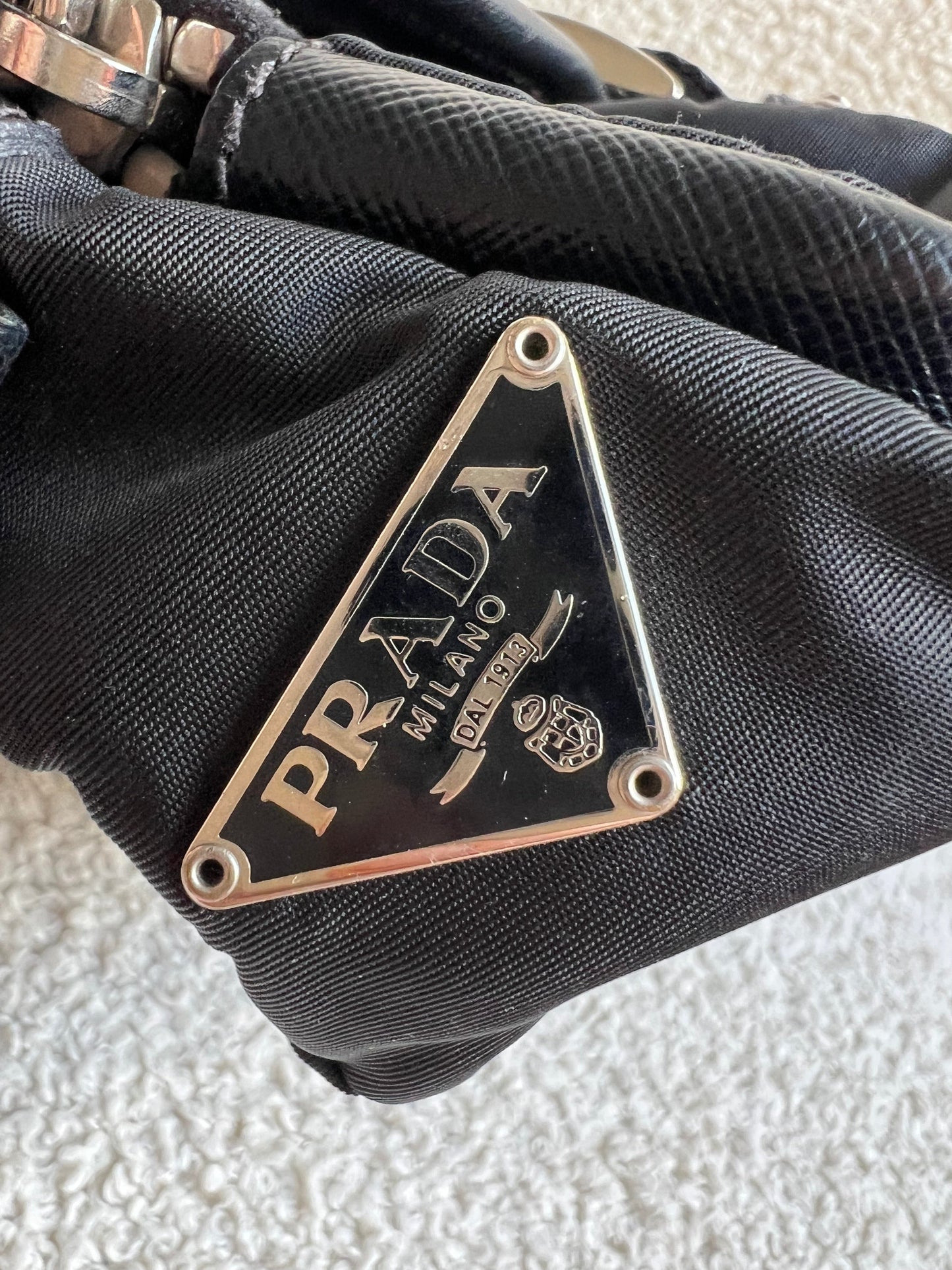 Prada Vintage Nylon Buckle Shoulder Bag