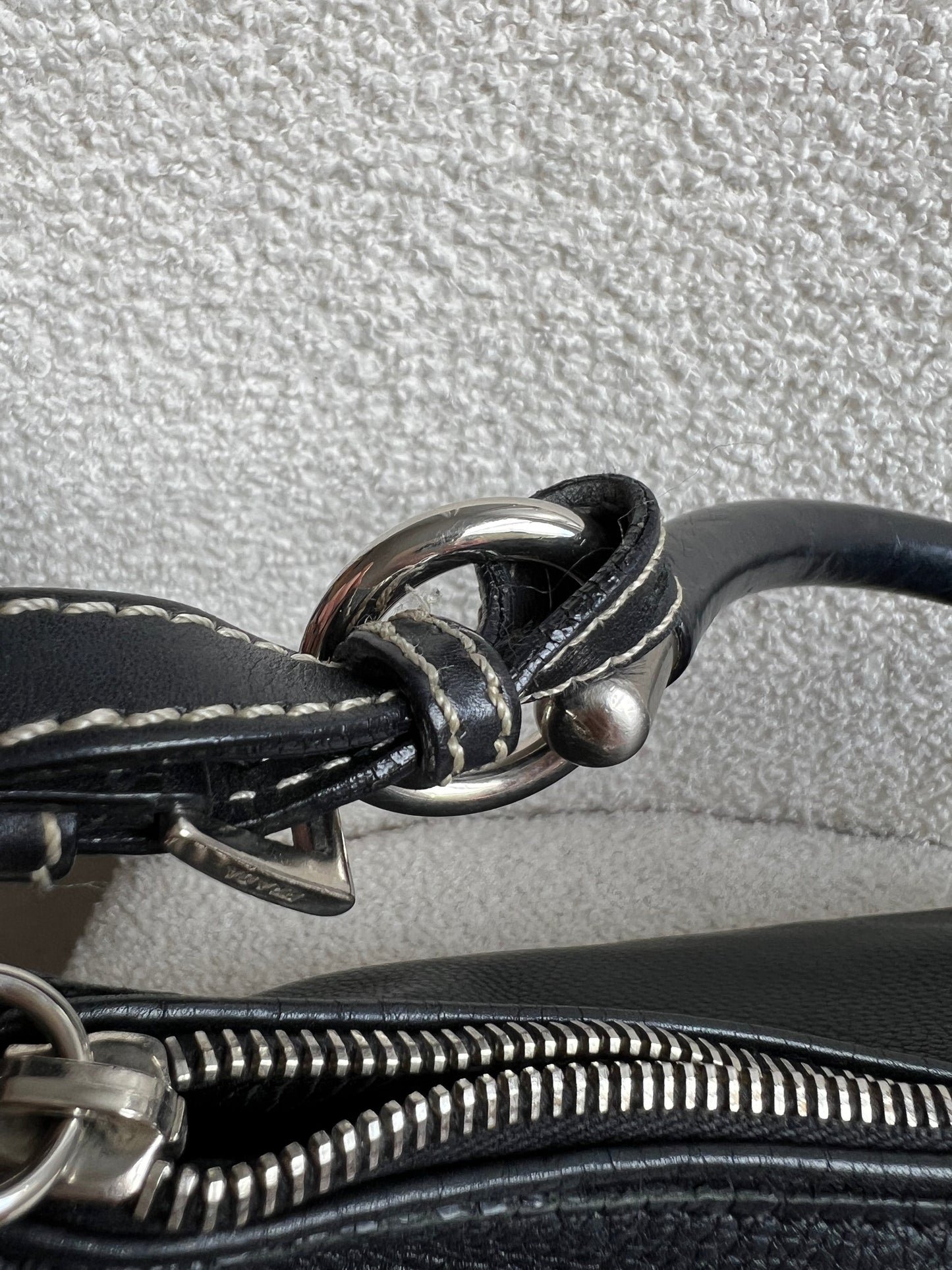 Prada Belted Zip Shoulder Bag Vitello Daino