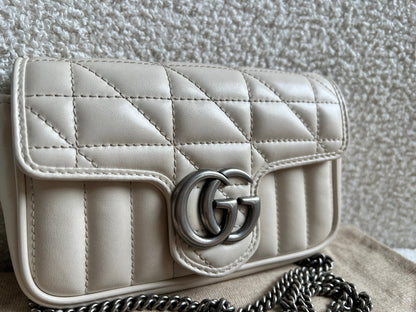 Gucci GG Cream Marmont Super Mini Aria Shoulder Bag (RRP £985)
