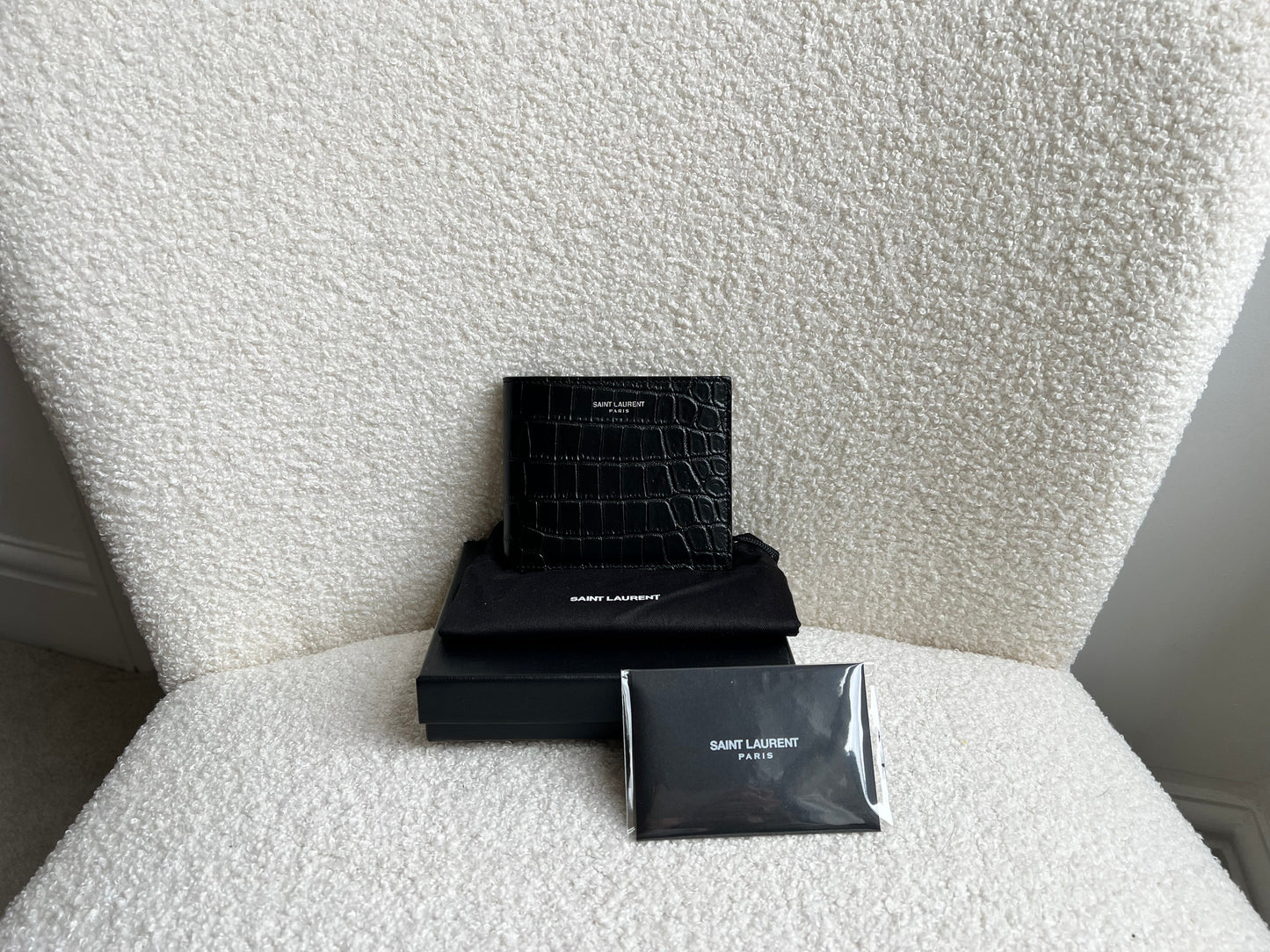 Yves Saint Laurent Black Croc Wallet (RRP £415)