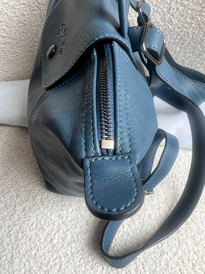 Longchamp Blue Leather Pliage Mini Backpack (RRP £320)