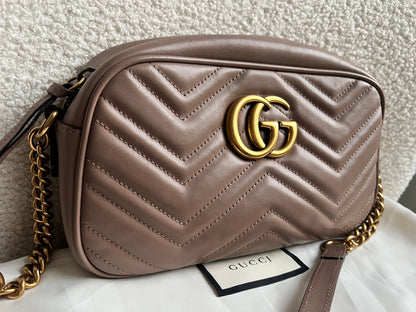Gucci GG Marmont Dusty Pink Small Shoulder Bag (RRP £1440)
