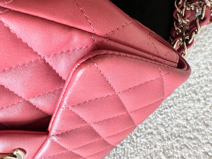 Chanel Mini Rectangular Classic Flap Valentines Day Edition in Pink Lambskin