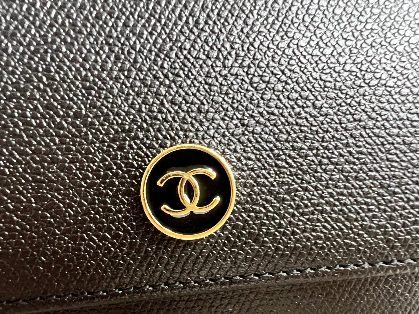 Chanel Black Coco Button Keyring Pouch