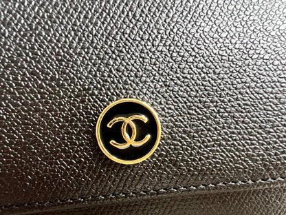 Chanel Black Coco Button Keyring Pouch