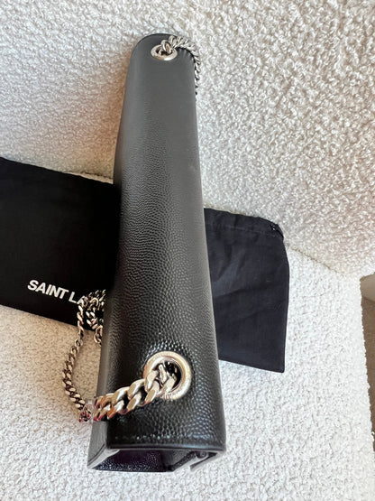 Yves Saint Laurent (YSL) Black Medium Kate with Silver Hardware (RRP £1730)