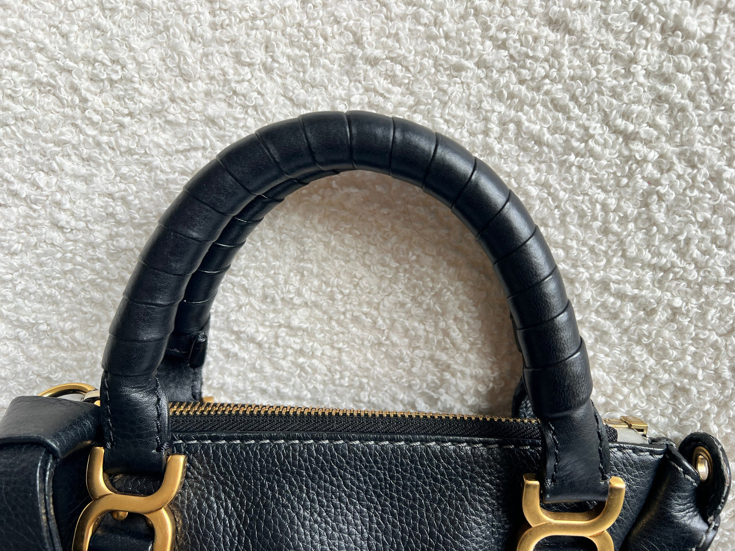Chloe Black Mini Marcie Double Carry Bag