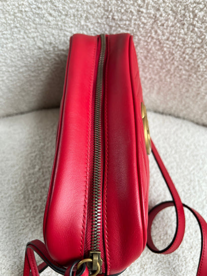 Gucci GG Red Marmont Small Shoulder Bag (RRP £1,440)