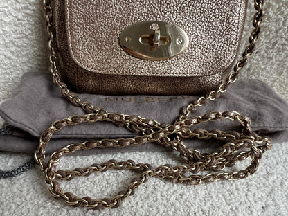 Mulberry Metallic Mushroom Mini Lily with gold Hardware