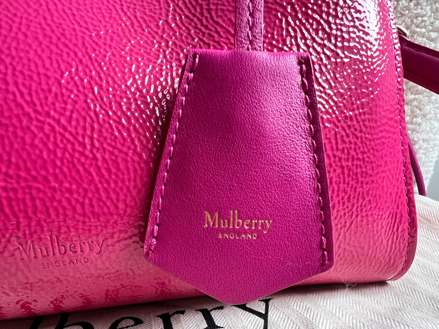 Mulberry Small Spongy Patent Pink Iris