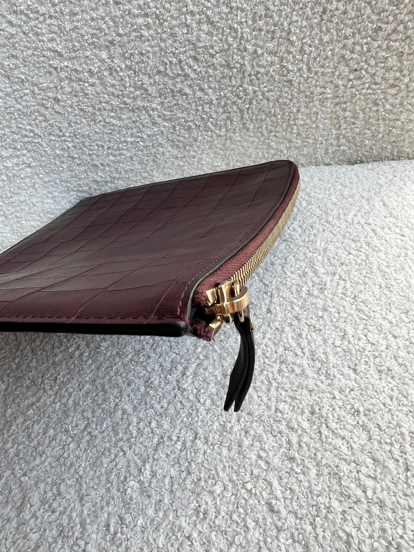 Mulberry Oxblood Embossed Croc Tech Pouch (£295)
