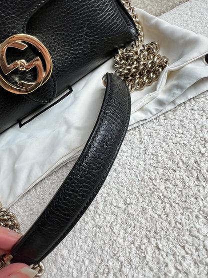 Gucci Interlocking GG Black Small Cross Body Bag