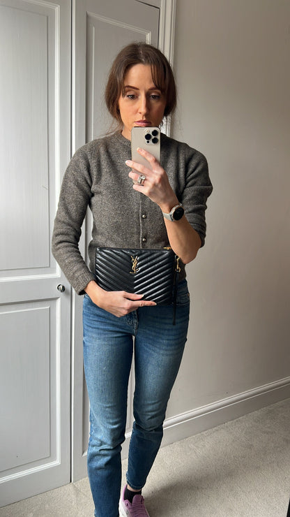 Yves Saint Laurent (YSL) Black Monogram Clutch Pouch (RRP £530)