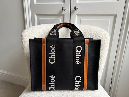 Chloe Medium Black Woody Tote Bag (RRP £990)