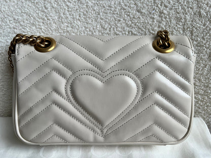Gucci GG White Marmont Mini Shoulder Bag (RRP £1,890)