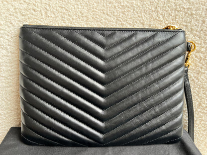 Yves Saint Laurent (YSL) Black Monogram Clutch Pouch (RRP £530)