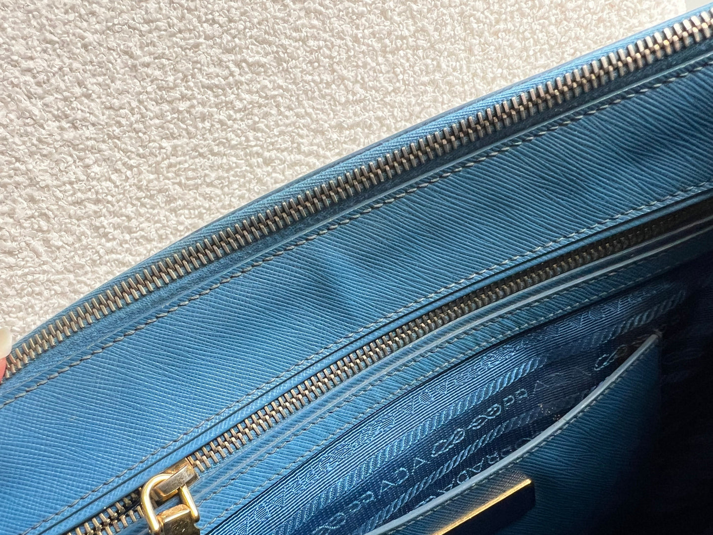 Prada Blue Saffiano Tote