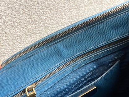 Prada Blue Saffiano Tote