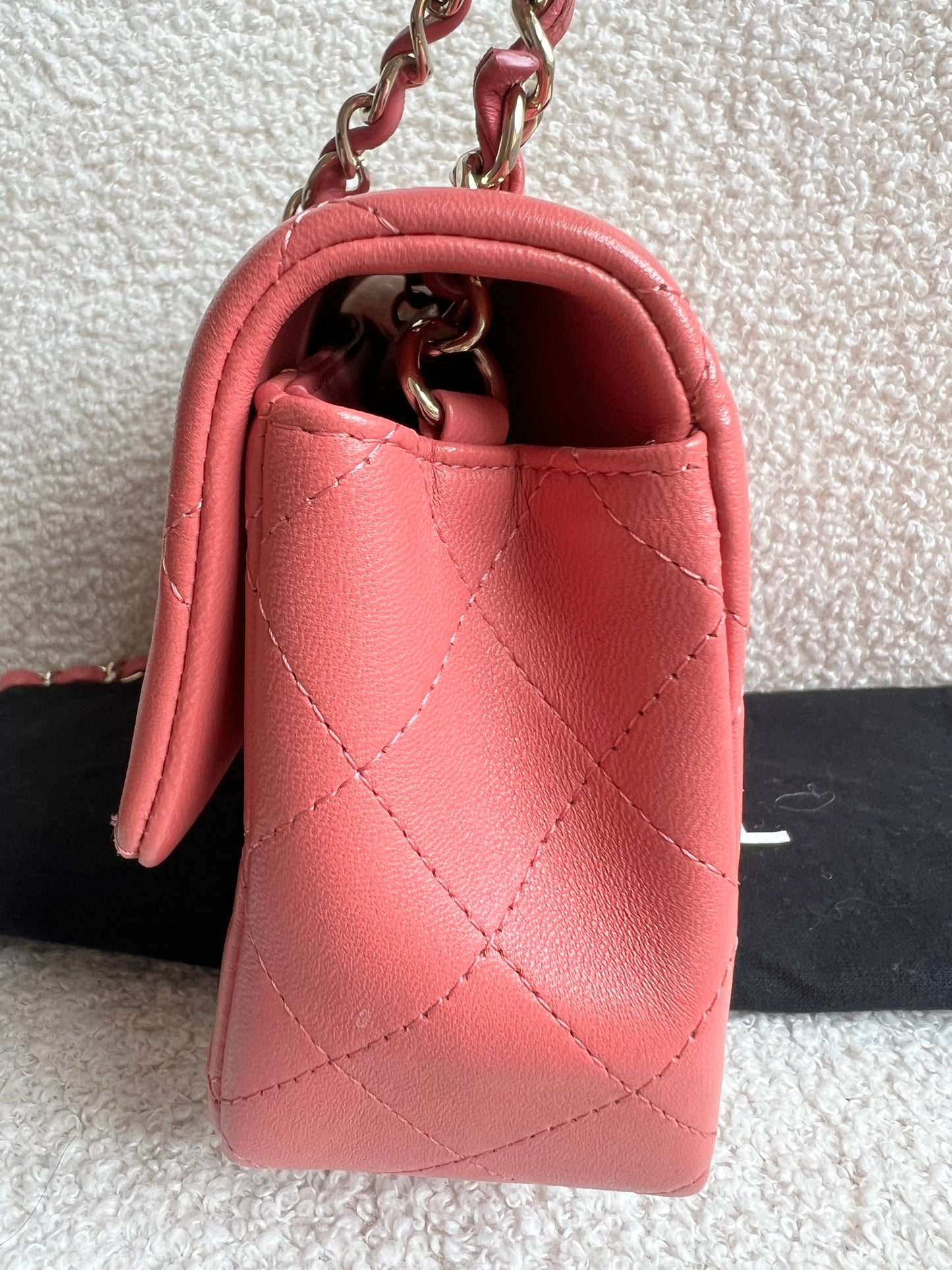 Chanel Mini Rectangular Classic Flap Valentines Day Edition in Pink Lambskin
