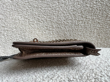 Mulberry Metallic Mushroom Bayswater Clutch (RRP £495)