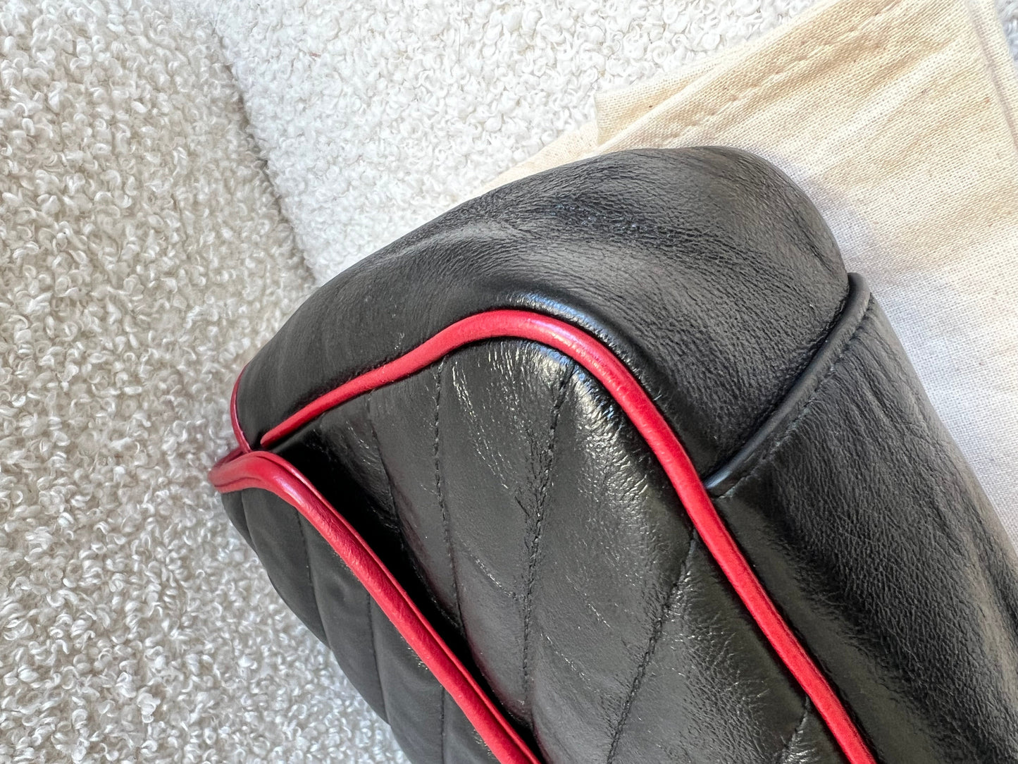 Gucci GG Black and Red Torchon Marmont Small Shoulder Bag