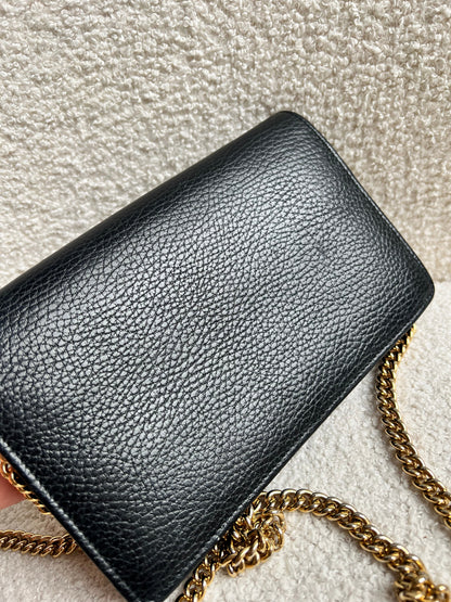 Gucci Black GG Marmont Chain Wallet (RRP £790)