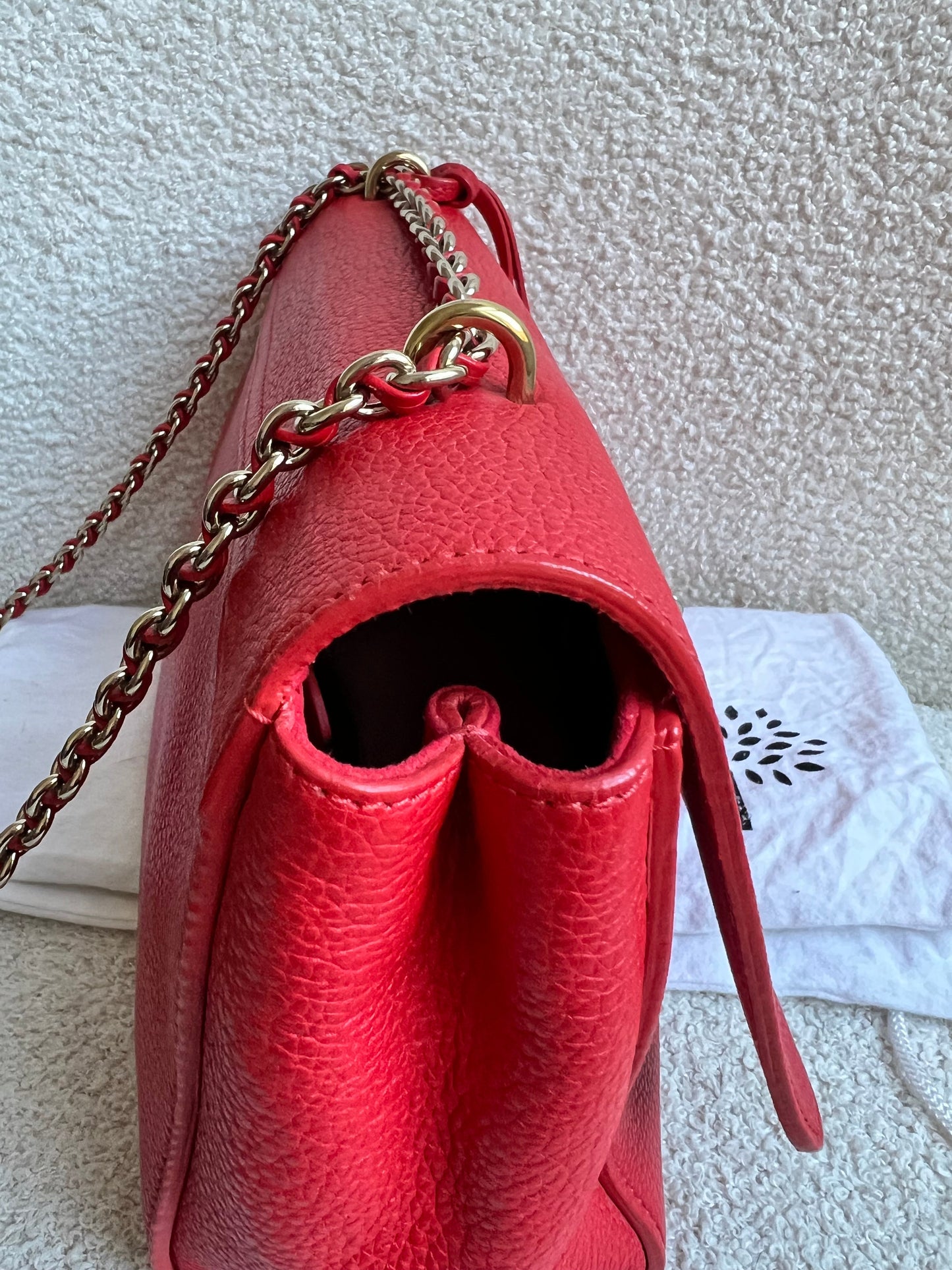 Mulberry Fiery Spritz Red Medium Lily with Gold Hardware (RRP £995)