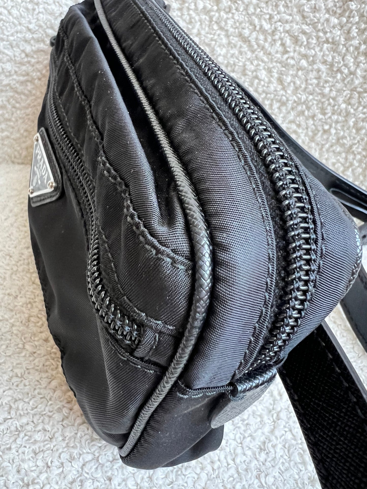 Prada Black Nylon Mini Belt Bag