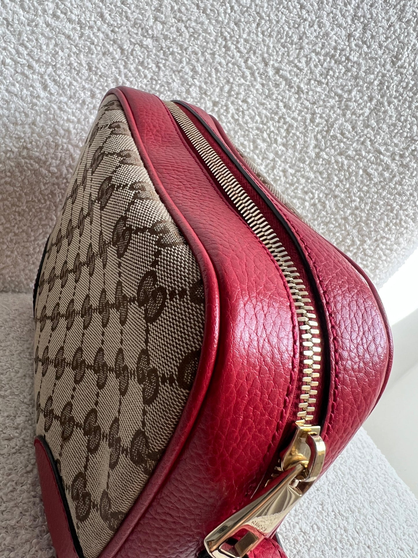 Gucci Bree GG Canvas Red Small Messenger Bag
