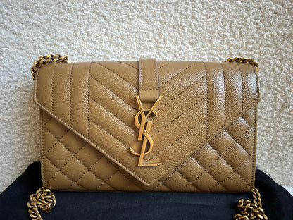Yves Saint Laurent (YSL) Beige Small Envelope Bag (RRP £1,940)