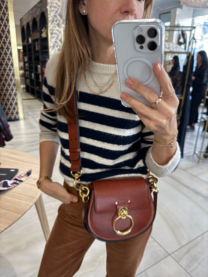 Tess Small Crossbody Bag in Sepia Brown