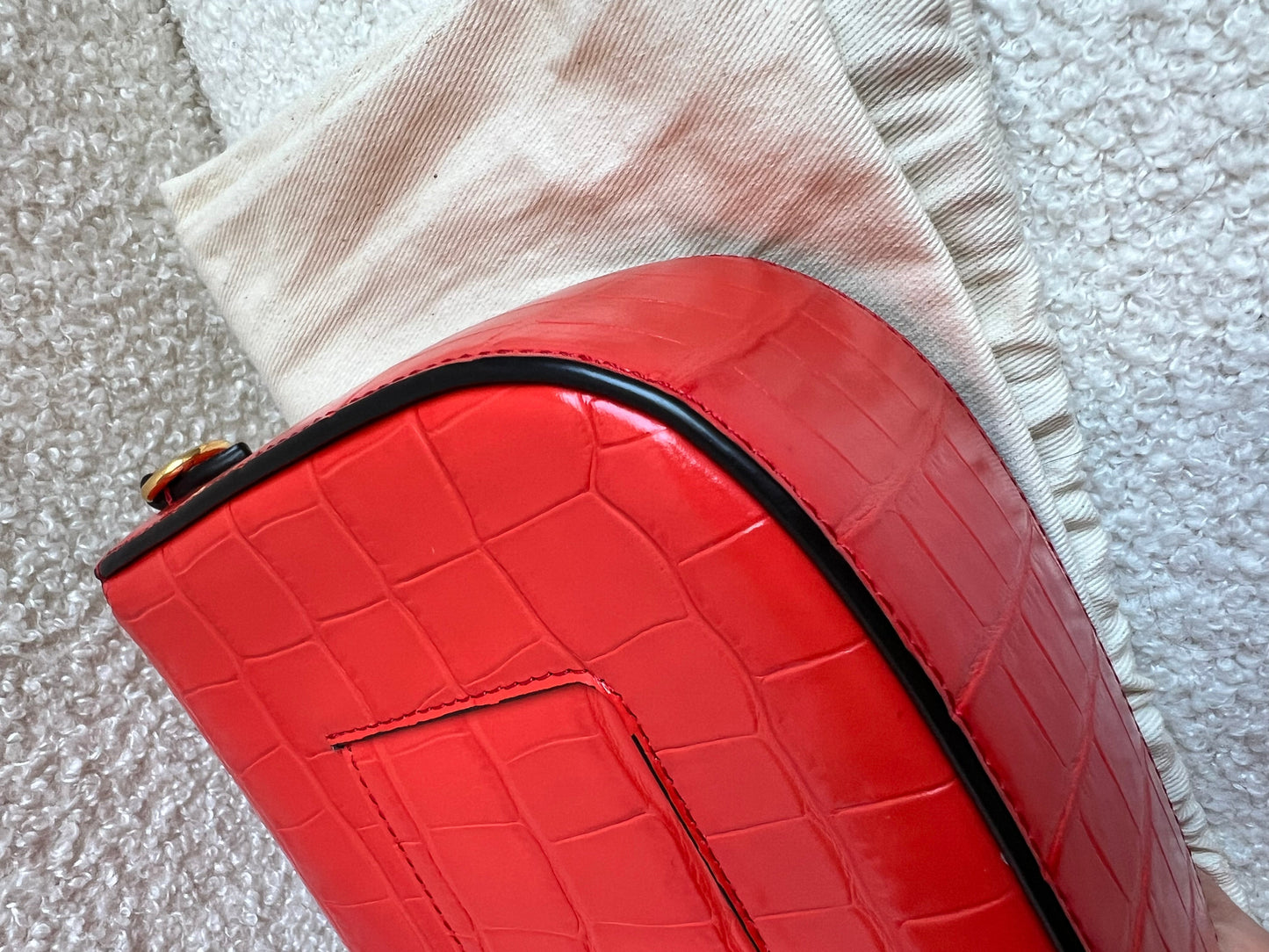 Mulberry Red Croc Small Darley Satchel  (RRP £599)