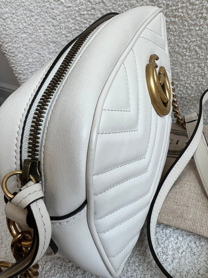 Gucci GG White Marmont Small Shoulder Bag (RRP £1440)