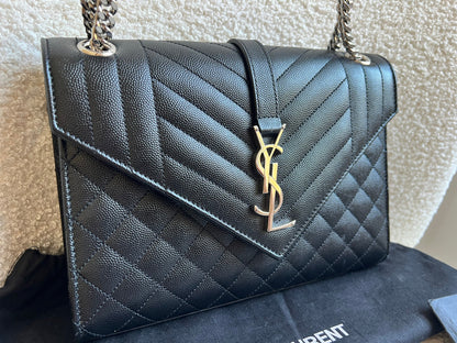 Yves Saint Laurent (YSL) Black Medium Envelope Bag (RRP £2,235)