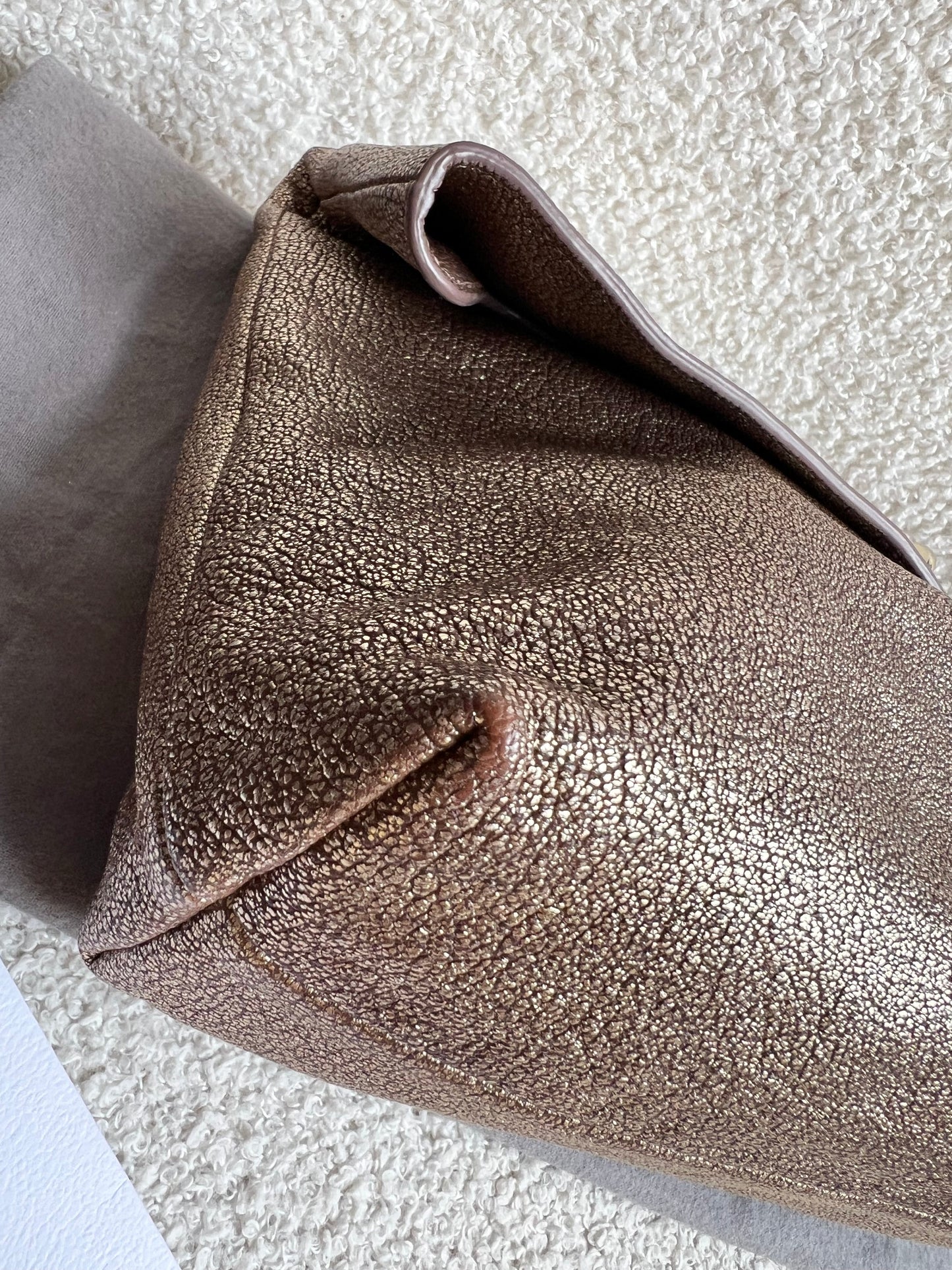 Mulberry Metallic Mushroom Clemmie Clutch (RRP £695)